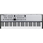 Modal Electronics Carbon8X synthesizer with a sleek black panel, numerous knobs, buttons, and a display screen for sound design.
