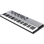Modal Electronics Carbon8X synthesizer with a sleek black control panel, knobs, and keyboard keys for electronic music production.