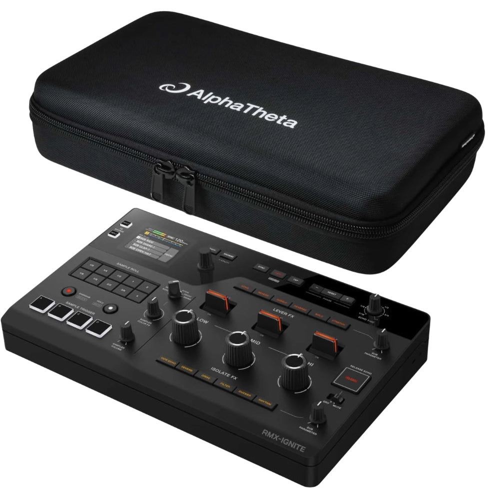 AlphaTheta DJC-RMXIGNITE DJ hard case bag for RMX-IGNITE, durable protective travel case with handle and secure closure.