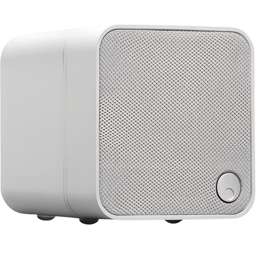 Cambridge Audio MSX 10 speakers shown from a side angle with a sleek black finish and modern design.