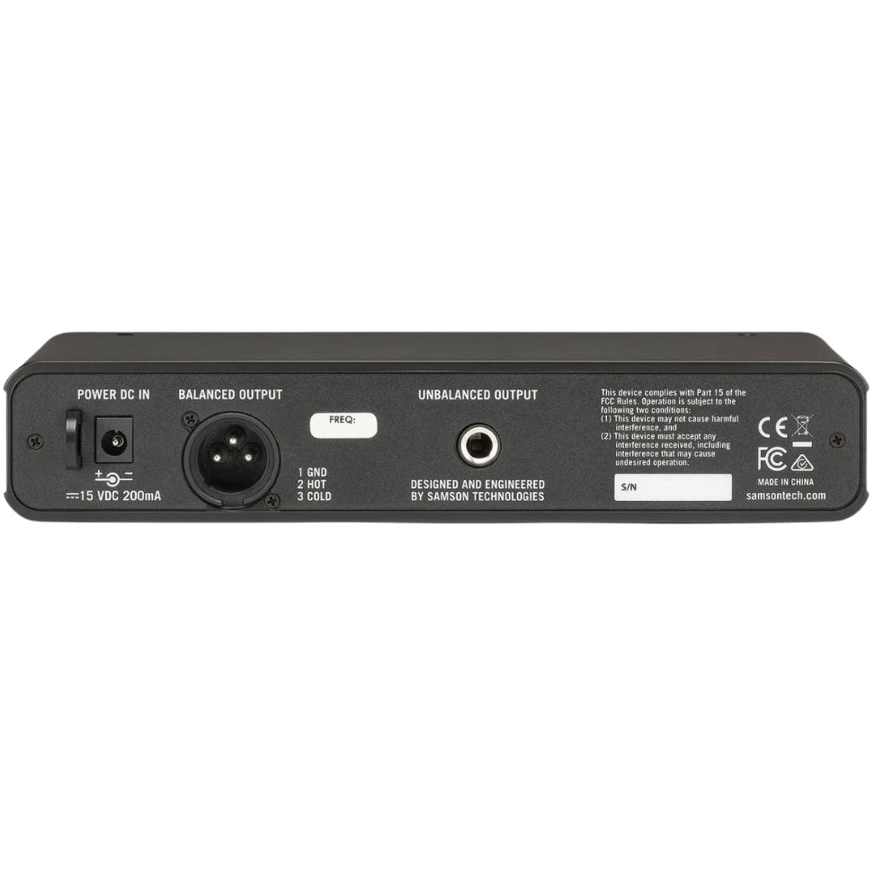 Samson Concert 88x Q7 handheld wireless microphone system with transmitter and microphone on a plain background.