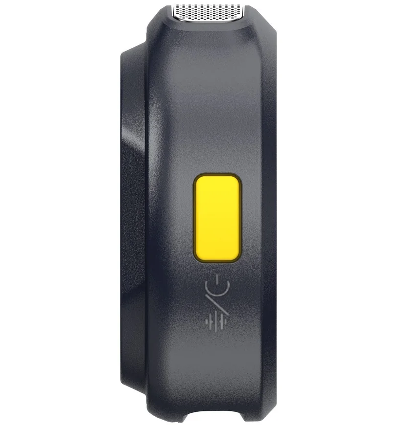 Hollyland Lark M2 wireless microphone transmitter with shine charcoal finish for professional audio recording accessories.