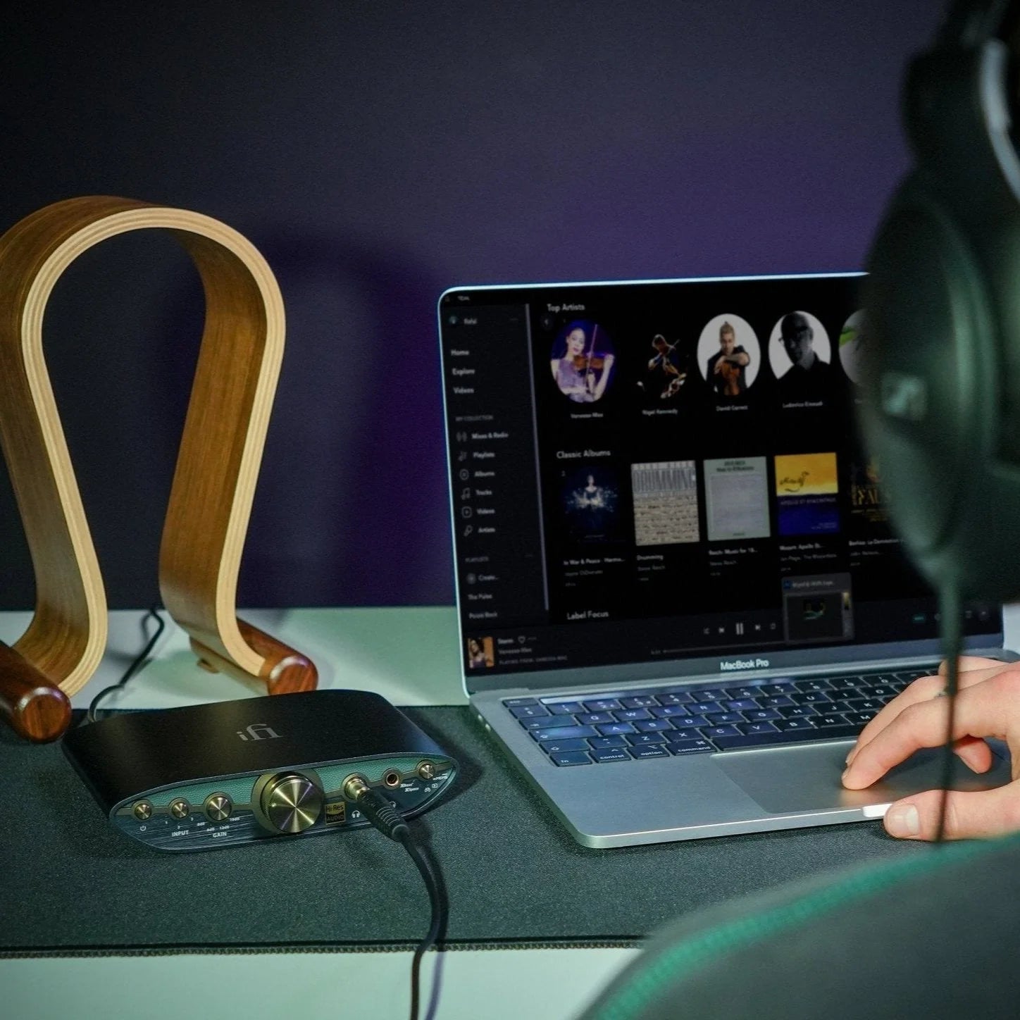 iFi Audio Zen Can 3 headphone amplifier and DAC with sleek black design and controls on the front panel