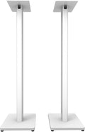 Kanto Audio ST34 speaker stands with black metal construction, designed to elevate and support audio speakers.