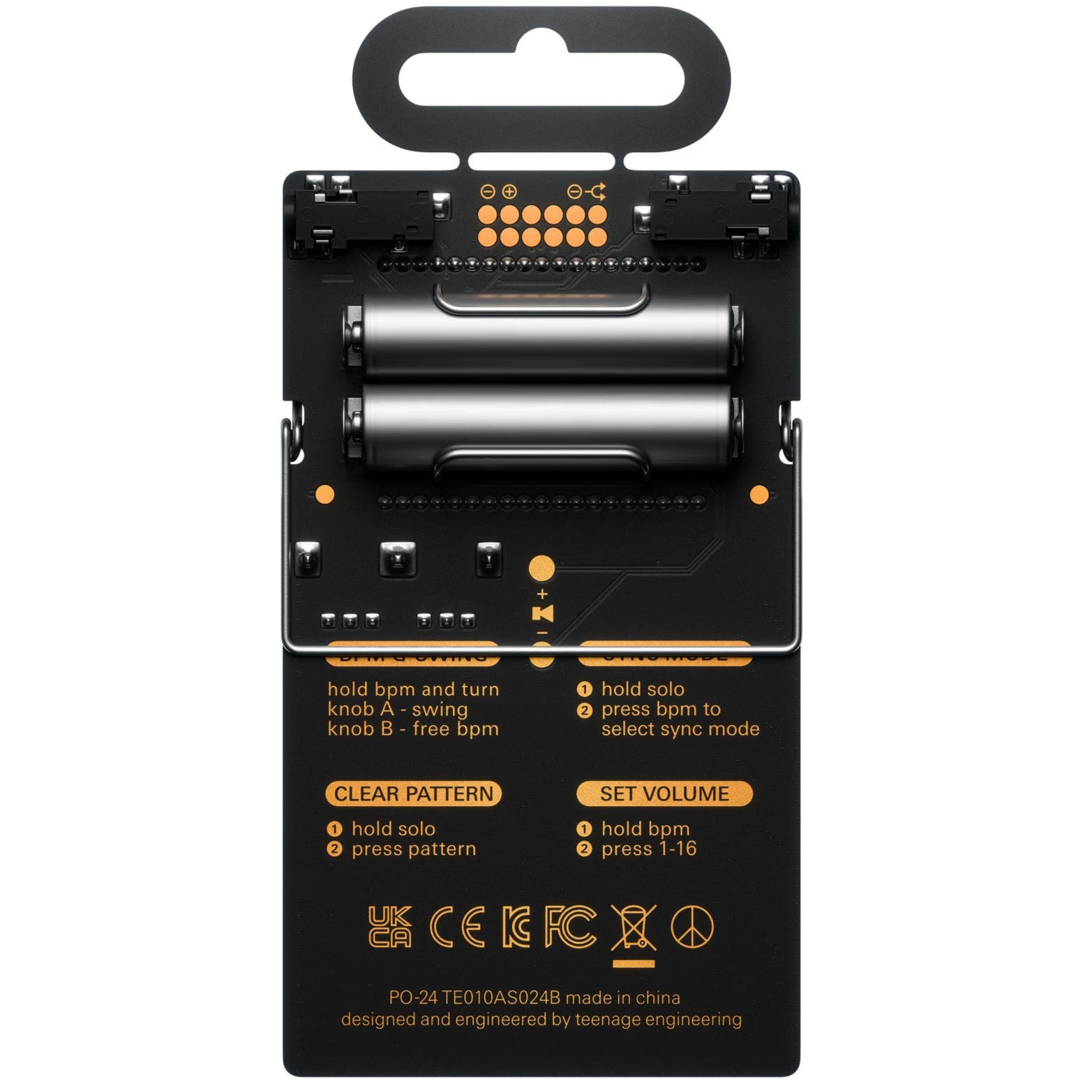 Teenage Engineering PO-24 Office gadget with compact design, colorful buttons, and digital display, perfect for music creation and portable use.