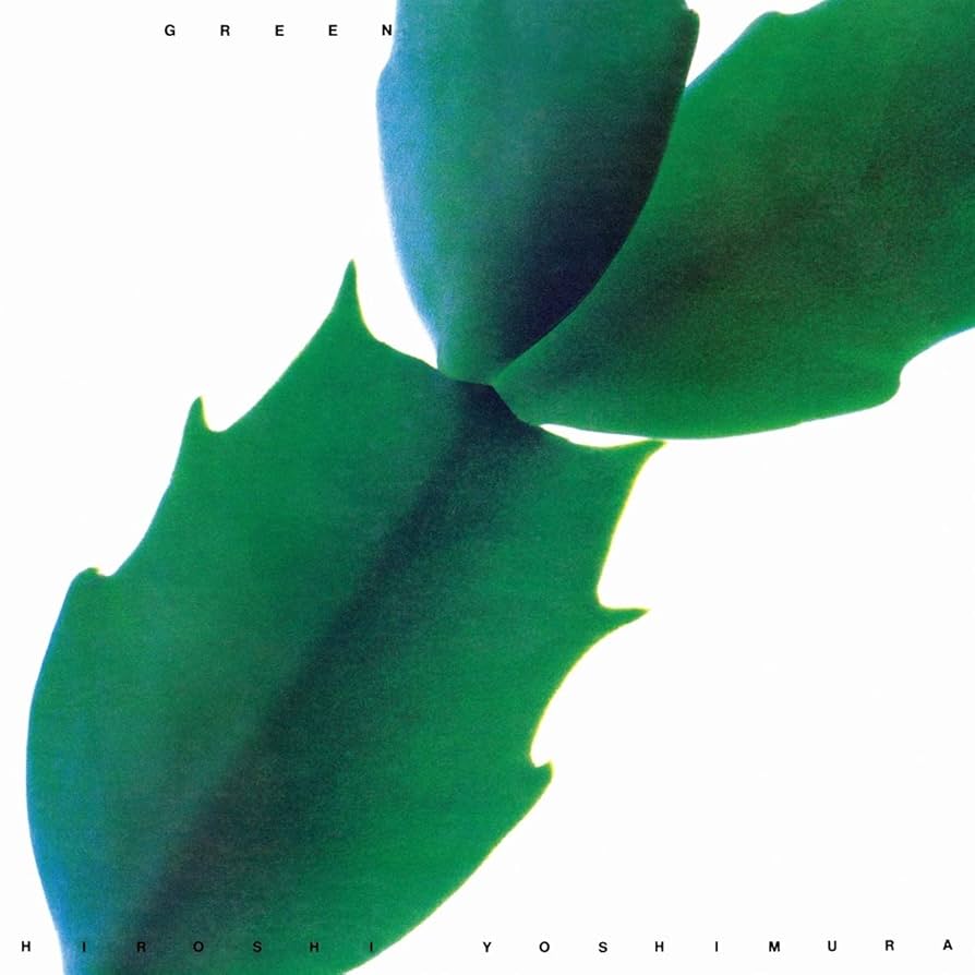 Green vinyl LP of Hiroshi Yoshimura's electronic album "Green" by Light in the Attic Records, showing the album cover and record details
