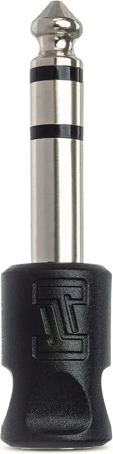 Hosa GPM-103 3.5mm TRS female to 6.3mm TRS male headphone adapter for audio connection or equipment use