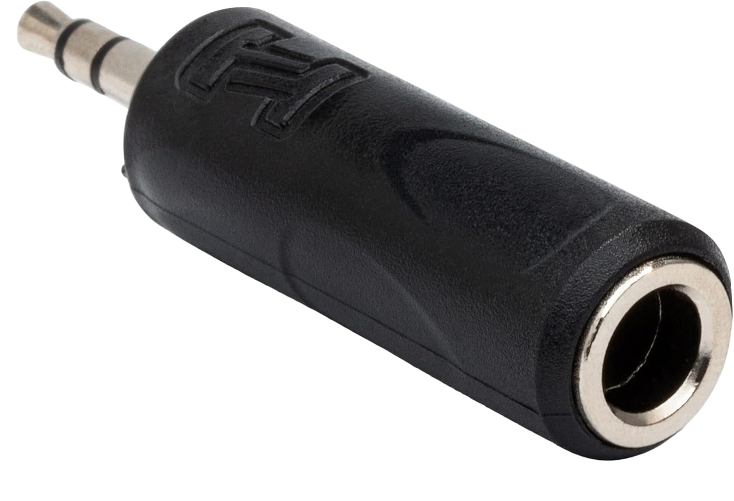 Hosa GMP-112 6.3mm TRS female to 3.5mm TRS male headphone adapter showing metal connectors and compact design