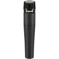 Shure SM57-LCE dynamic microphone with metal grille and black body, ideal for vocals and instrument recording.