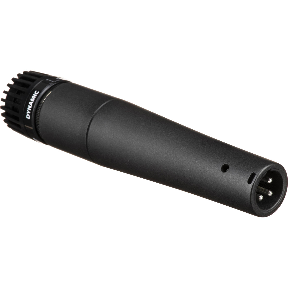 Shure SM57-LCE dynamic microphone with black grille and metal body, ideal for instrument and vocal recording.