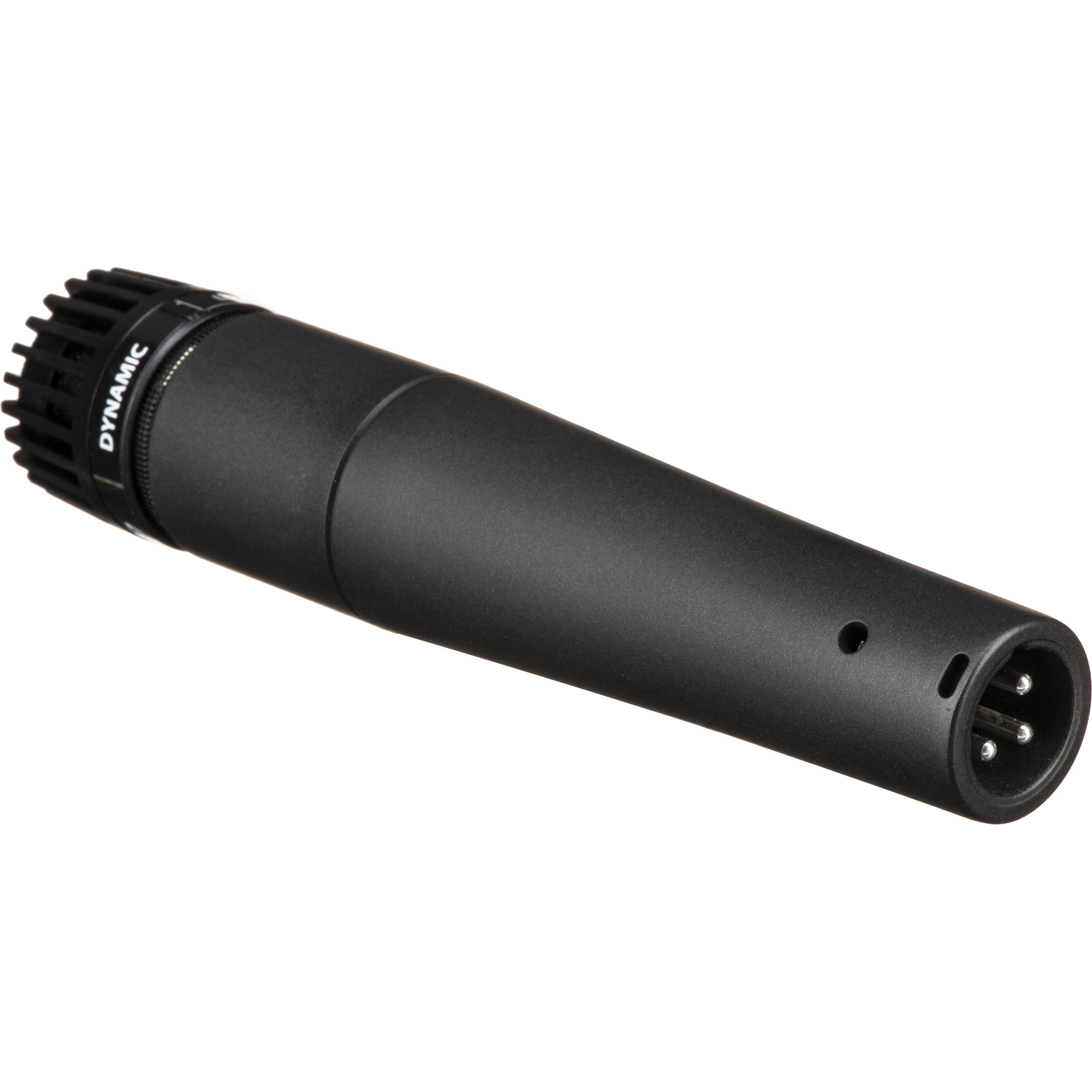 Shure SM57-LCE dynamic microphone with black grille and metal body, ideal for instrument and vocal recording.