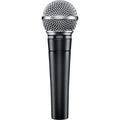 Shure SM58-LCE dynamic microphone without switch, professional vocal microphone with metal grille and black body.