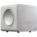 Cambridge Audio MSX Sub 200 subwoofer with black enclosure and control panel, designed for deep bass in home audio systems.