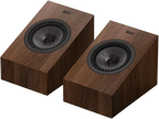 KEF Q8 Meta Dolby Atmos speakers shown with sleek black finish and modern design for immersive audio experience.