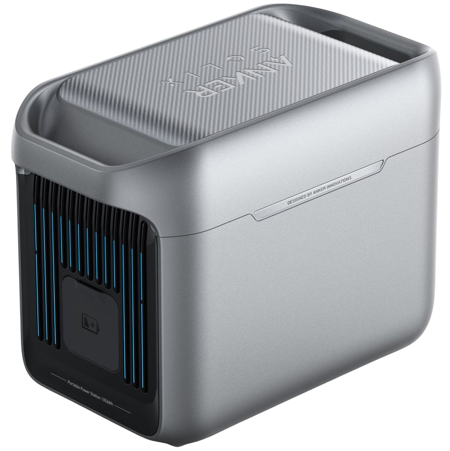 Anker Solix C1000X portable power station with 1056Wh capacity and 1800W output, showing multiple charging ports and digital display.