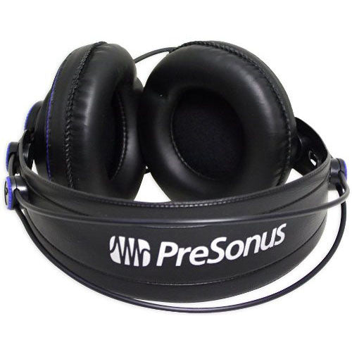 Presonus HD7 studio headphones with over-ear design and black finish, featuring padded ear cups and adjustable headband.