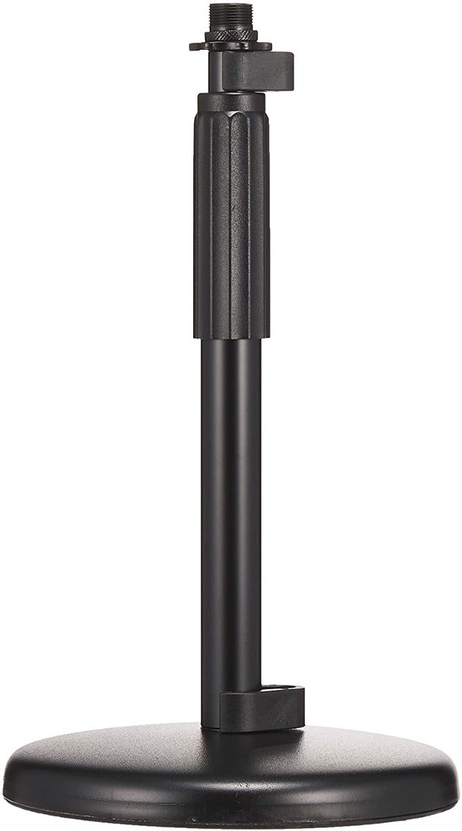 Rode DS1 desktop microphone stand with adjustable arm for studio recording and broadcasting setups.