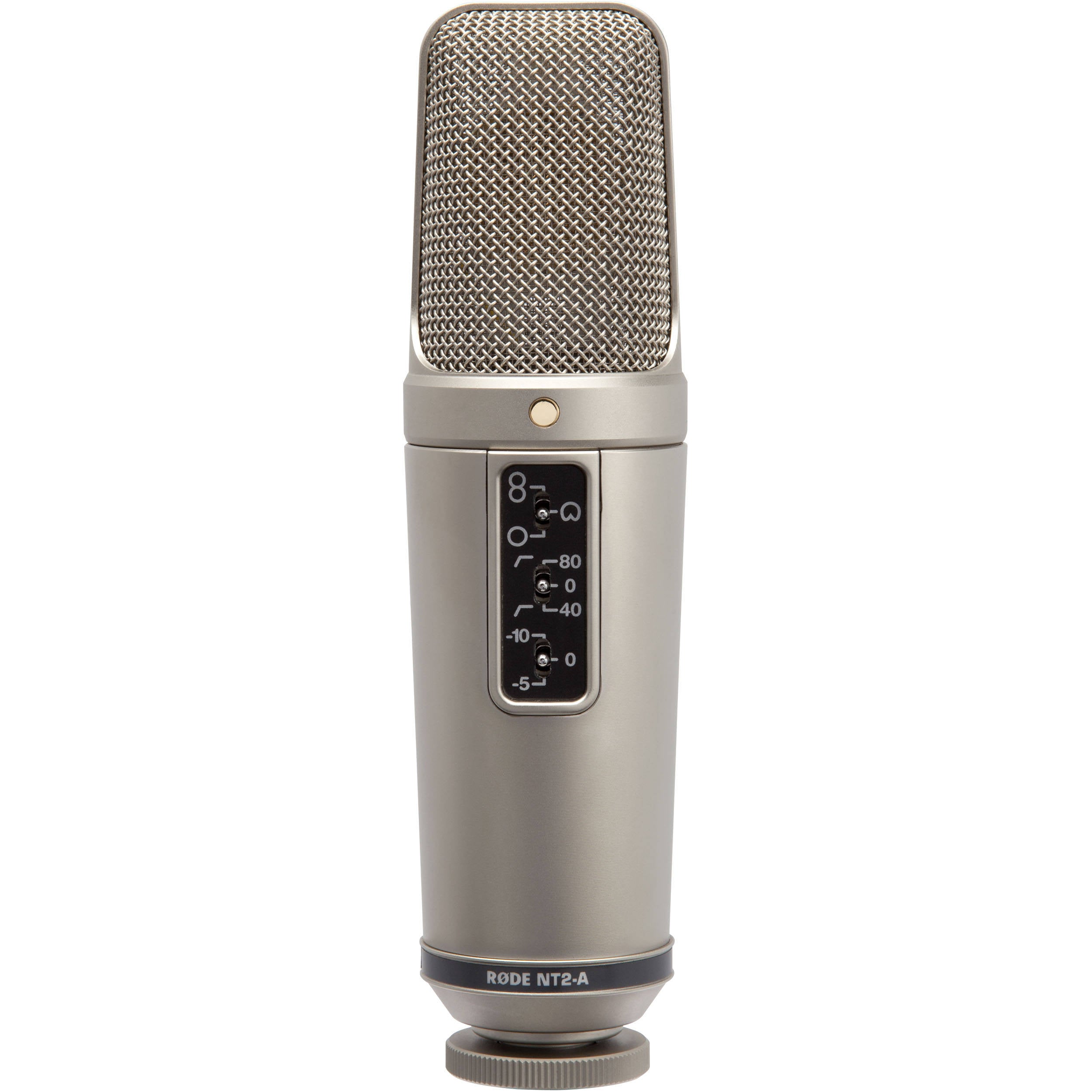 Rode NT2-A condenser microphone in studio pack with shock mount and accessories, ideal for professional audio recording.