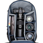 Think Tank DarkLight video equipment bag with padded compartments and sturdy zippers, designed for professional camera gear storage.