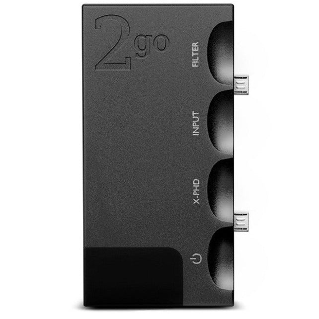Chord Electronics 2go portable music player with sleek black design and digital display, ideal for high-quality on-the-go listening.