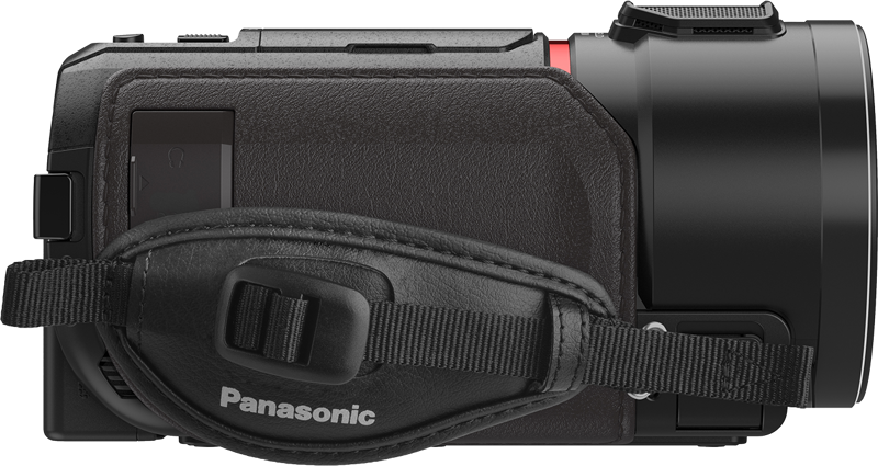 Panasonic HC-VX3 camcorder showing its compact design with lens and grip, ideal for high-quality video recording.