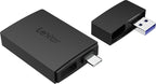 Lexar microSD and SD card reader with USB-A and USB-C connectors for quick data transfer and versatile device compatibility.