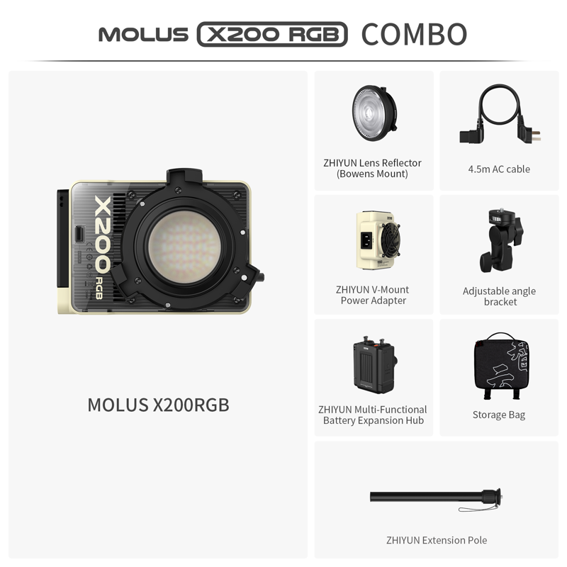 Zhiyun Molus LED X200 RGB Cob Light Combo