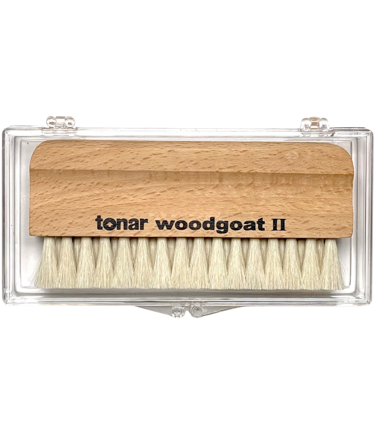 Tonar Woodgoat II record brush by Tonar, a wooden cleaning tool designed for gentle vinyl record cleaning.