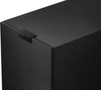 KEF Q6 Meta center speaker with sleek black cabinet and detailed speaker grille, designed for high-quality home theater audio.