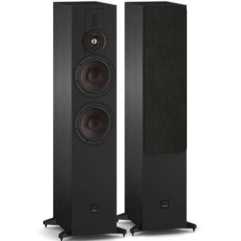 DALI Sonik 7 passive floorstanding speakers with sleek black finish and multiple drivers for high-quality sound.