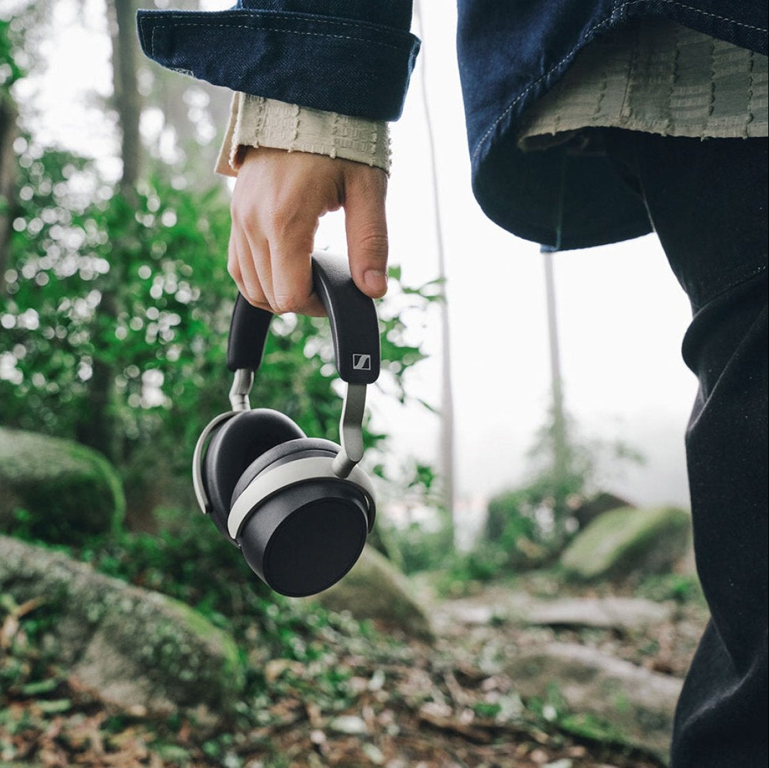 Sennheiser HDB 630 wireless headphones with over-ear design, black color, and adjustable headband for comfortable listening.