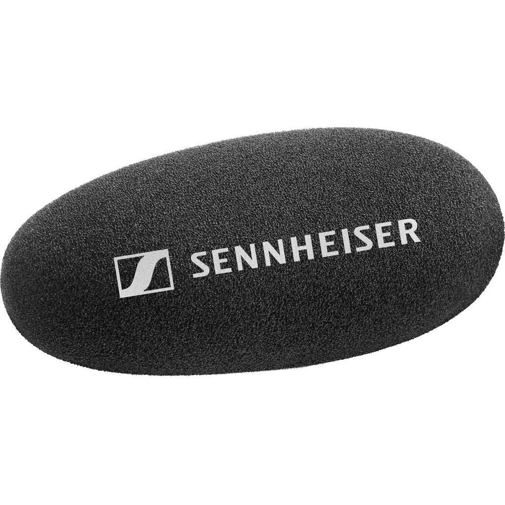 Sennheiser MKE 600 shotgun microphone with shock mount and windscreen for professional audio recording.