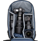 Think Tank DarkLight video equipment bag with padded compartments and adjustable straps, designed for protecting camera gear.