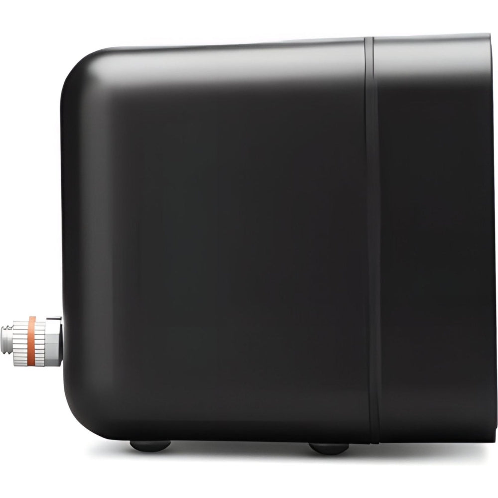 Cambridge Audio MSX 10 speakers with sleek black design and compact build, showcasing their modern audio equipment appearance.