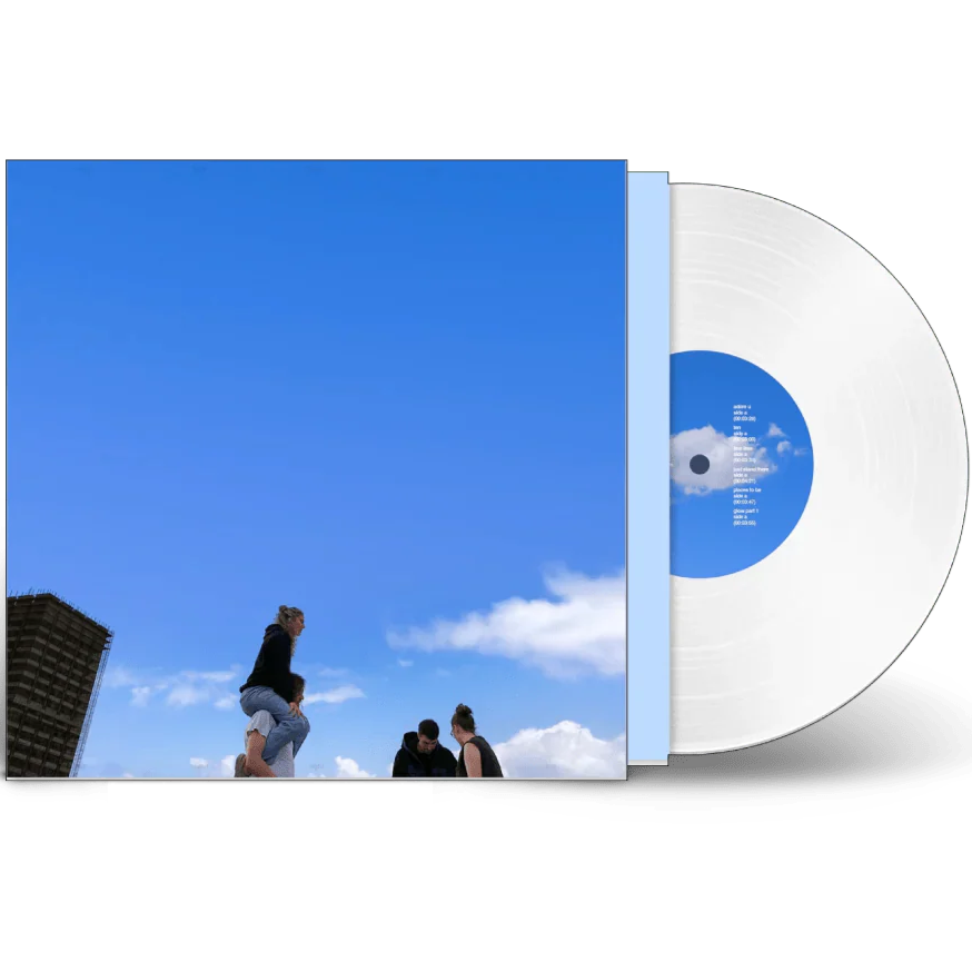White vinyl LP of Fred again.. Ten Days, an electronic music album by Atlantic Records, featuring a sleek record with album cover art.
