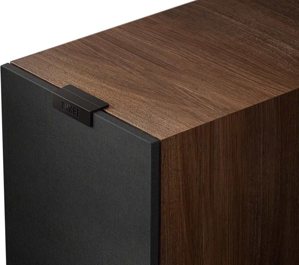 KEF Q Concerto Meta passive bookshelf speakers with black finish, featuring sleek design and front-facing drivers.