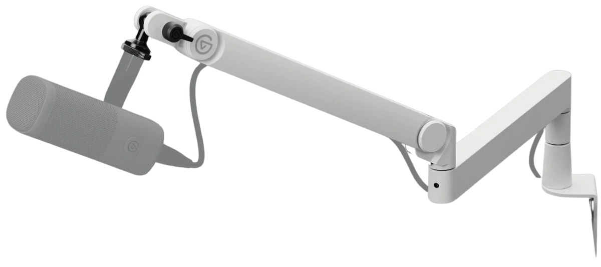 Elgato Wave Mic Arm Pro broadcast microphone arm with adjustable joints and sleek black finish for professional streaming setups.