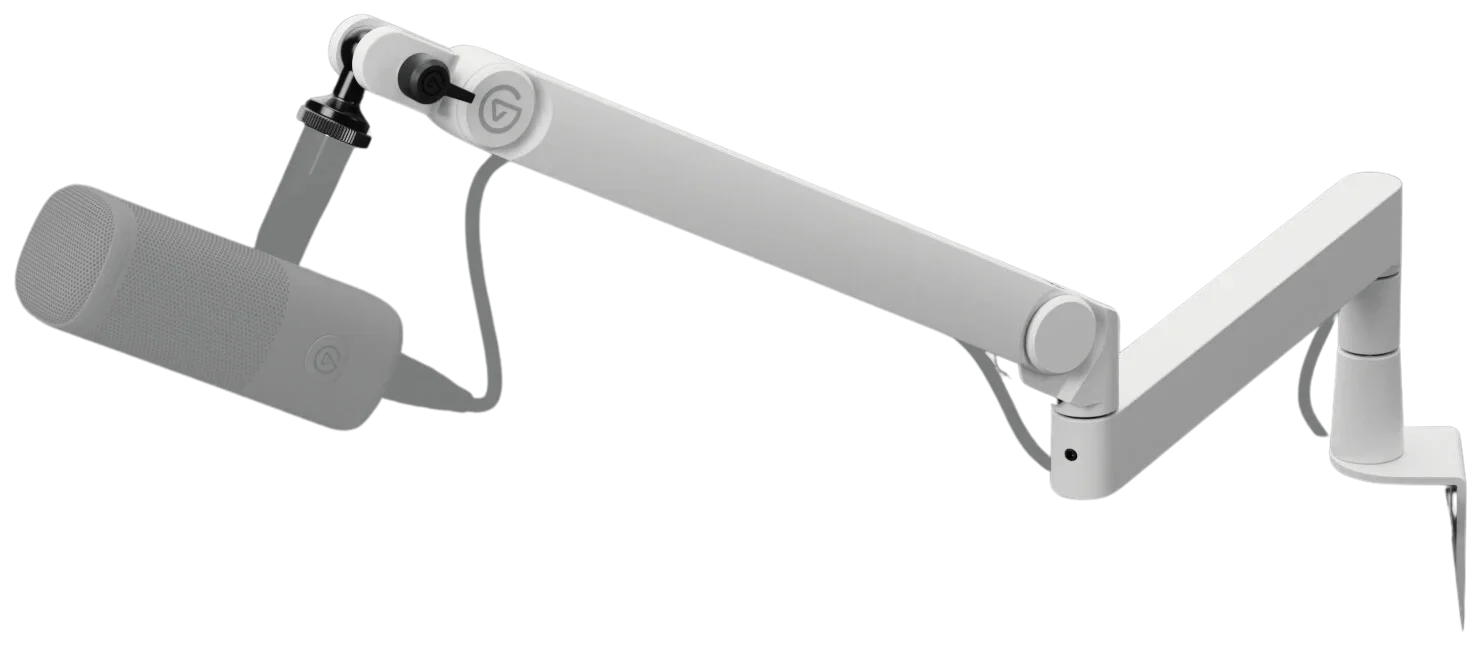 Elgato Wave Mic Arm Pro broadcast microphone arm with adjustable joints and sleek black finish for professional streaming setups.