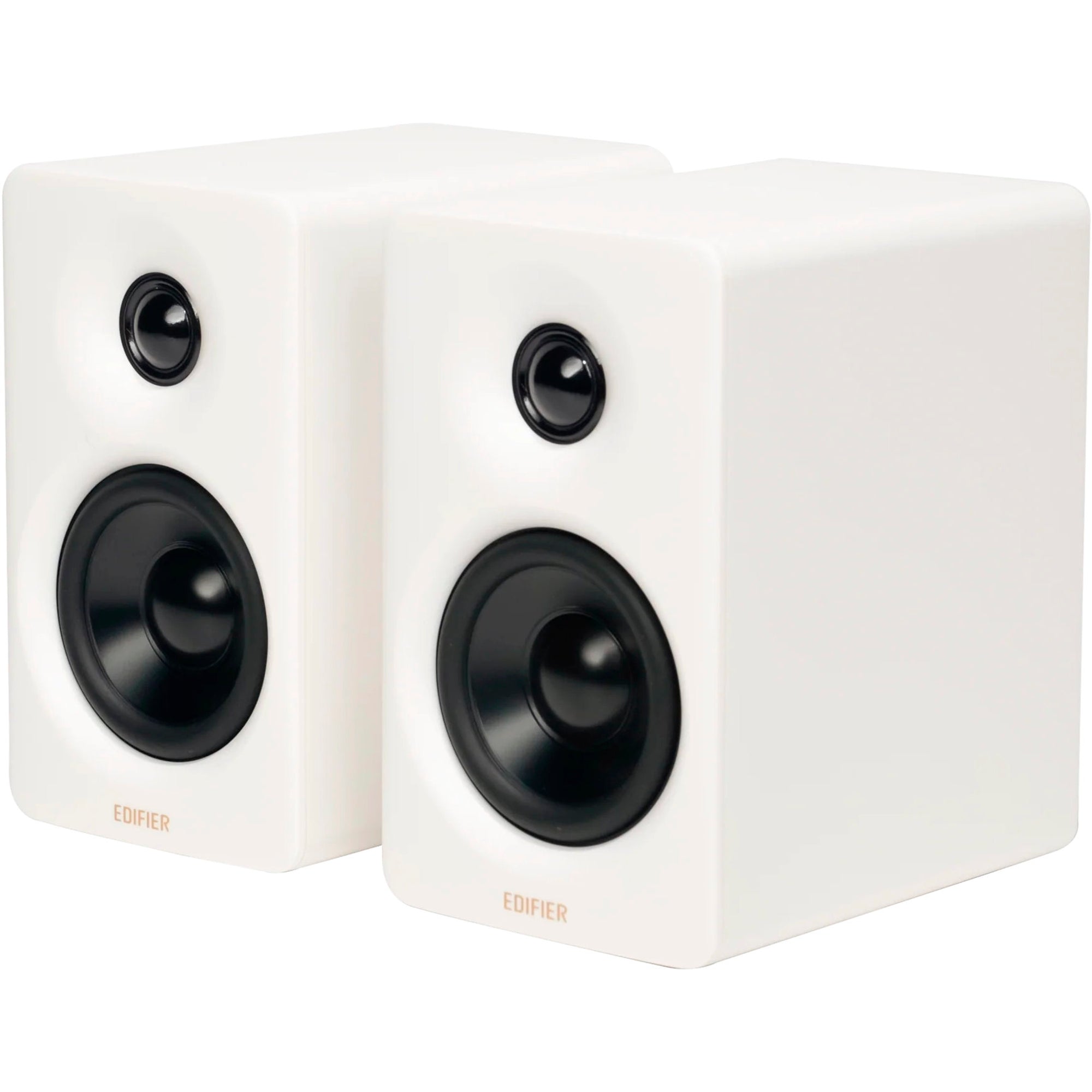 Edifier M60 desktop speakers with black finish, featuring two compact speaker units and a central control panel on a white background.