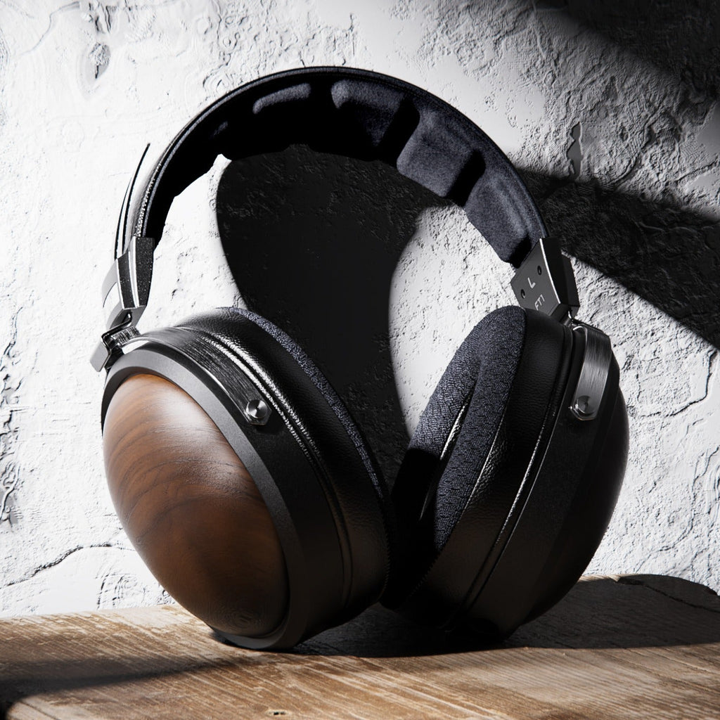 FiiO FT1 wired headphones with black earphones and inline remote, designed for high-quality audio listening.