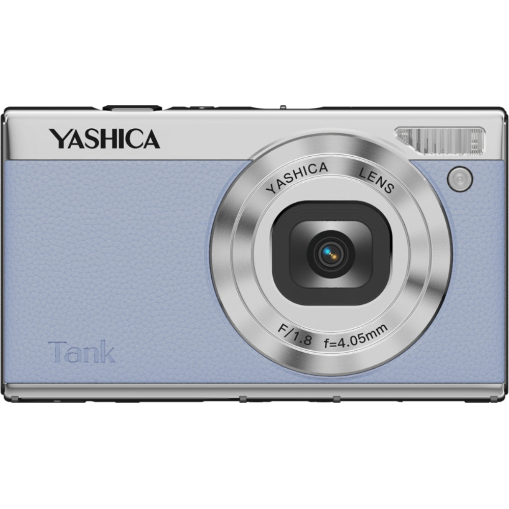 Yashica Tank instant and compact camera with black body, vintage design, and lens on the front for instant photography.