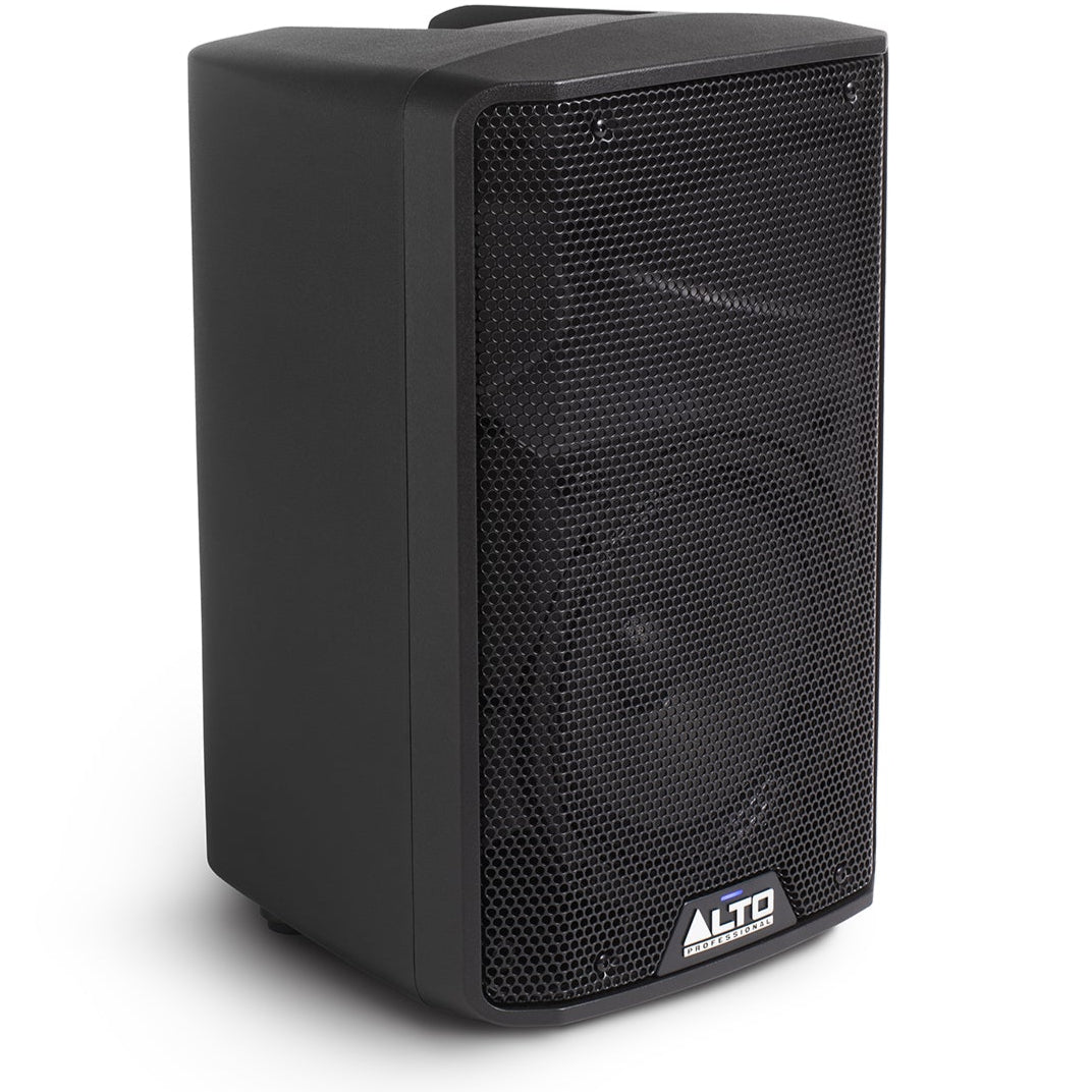 Alto Professional TX408 PA speaker with rugged black enclosure and control panel, designed for portable sound systems.
