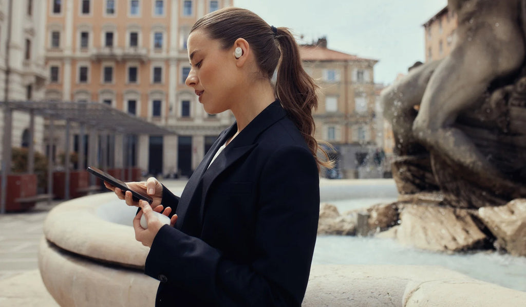 Beyerdynamic Amiron 300 wireless in-ear headphones with sleek design and sturdy earbuds, branded logo visible on the earpieces.