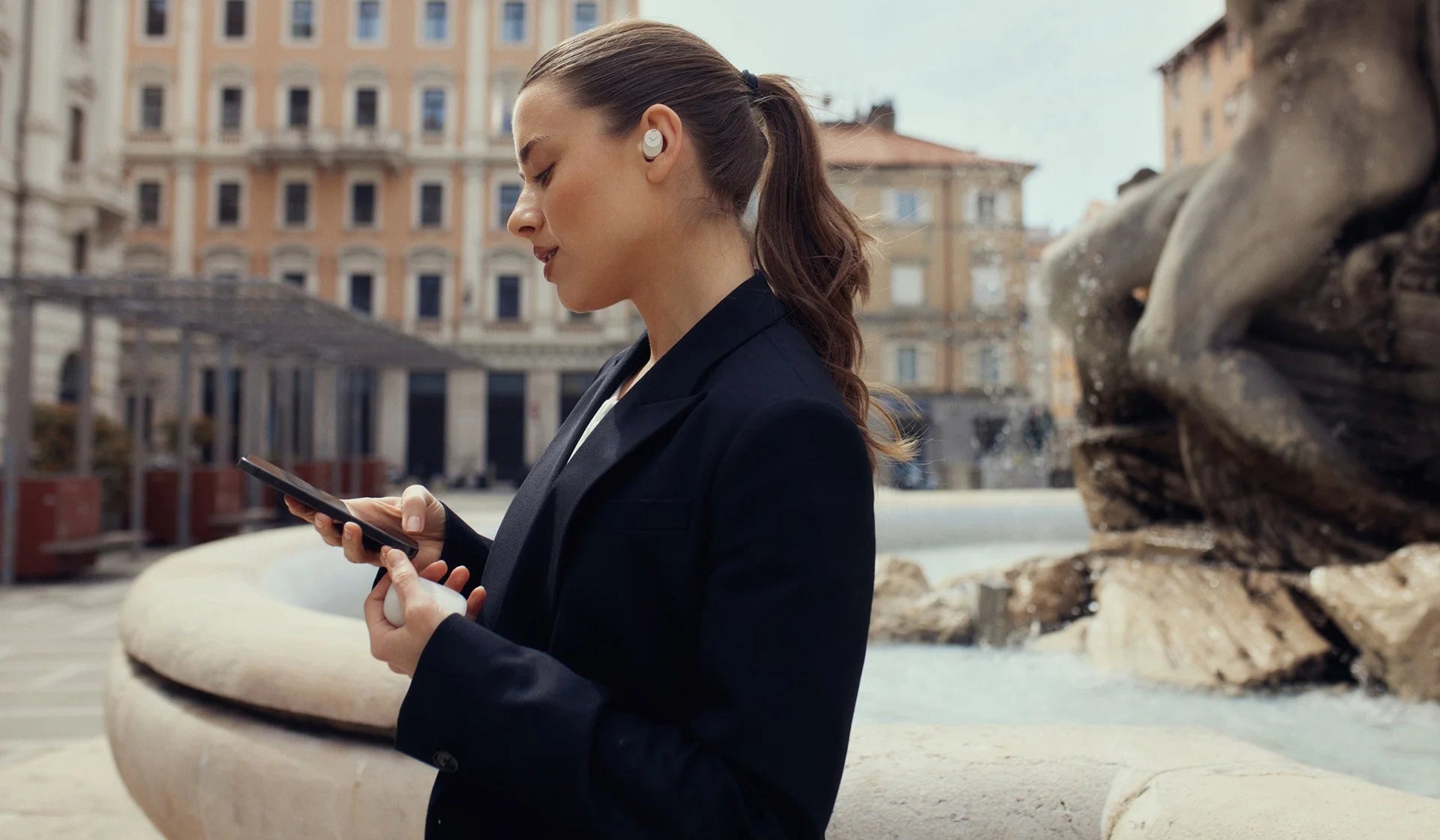 Beyerdynamic Amiron 300 wireless in-ear headphones with sleek design and sturdy earbuds, branded logo visible on the earpieces.