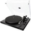 Black Argon Audio TT MK2 turntable with sleek design and tonearm, showcasing the classic vinyl record setup.