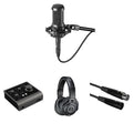 Audio-Technica AT 2035 home studio microphone bundle with microphone, pop filter, and accessories for professional recording.