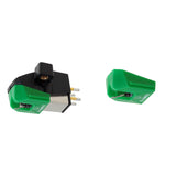 Audio-Technica AT-VM95E turntable starter kit with cartridge, tonearm, and accessories for vinyl record listening.