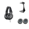 Audio-Technica ATH-M30x starter kit with headphones and accessories, showcasing the professional over-ear headphones and bundled components.