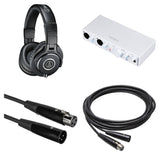 Audio-Technica ATH-M40x home studio headphone bundle with open-back design, professional audio quality, and adjustable headband.