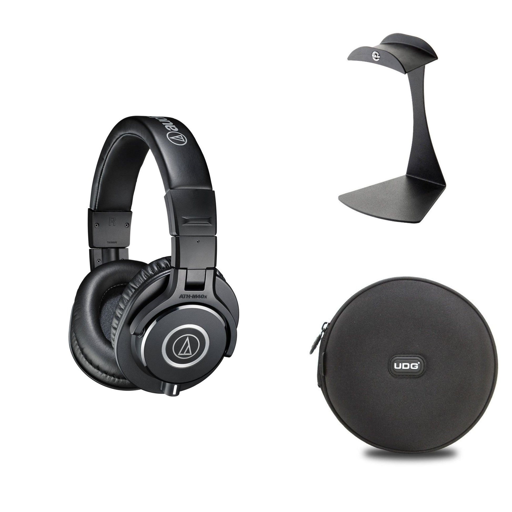 Audio-Technica ATH-M40x headphone starter kit with headphones and accessories in a bundle.